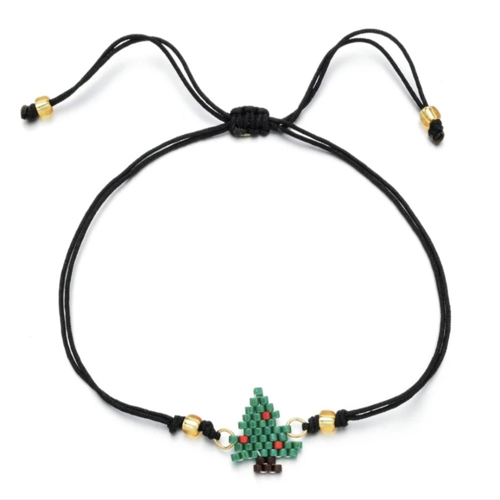 Handmade Adjustable Christmas Tree Bracelet